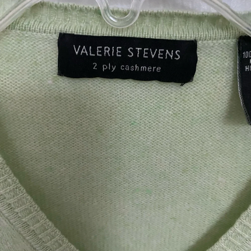 Valerie Stevens pale green 100% cashmere - Picture 4 of 4